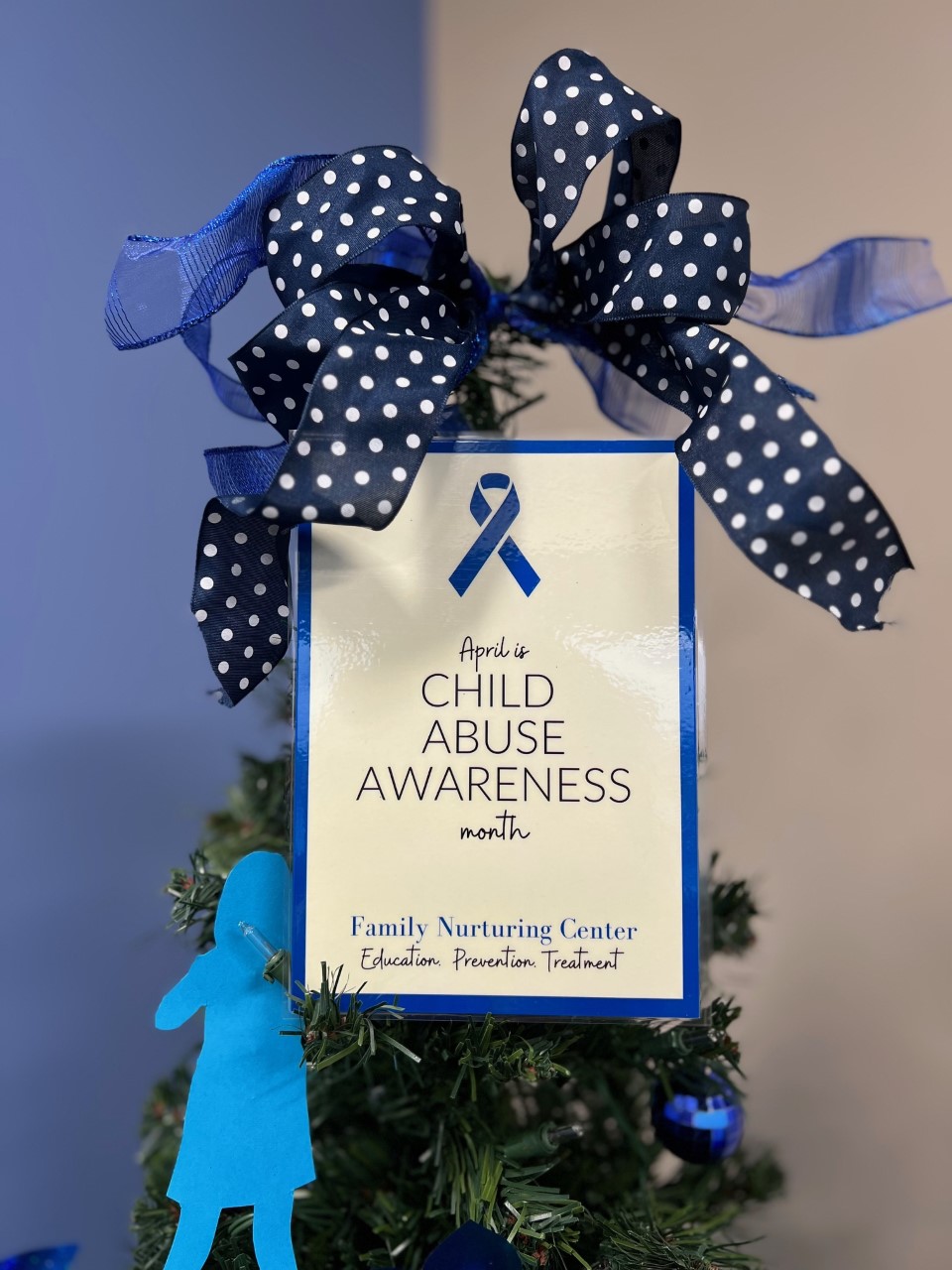 Blue Ribbon Trees and Pinwheels for Prevention Family Nurturing Center